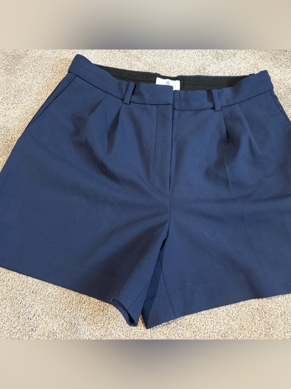 Babaton Pleated Mid Thigh Short in Navy!